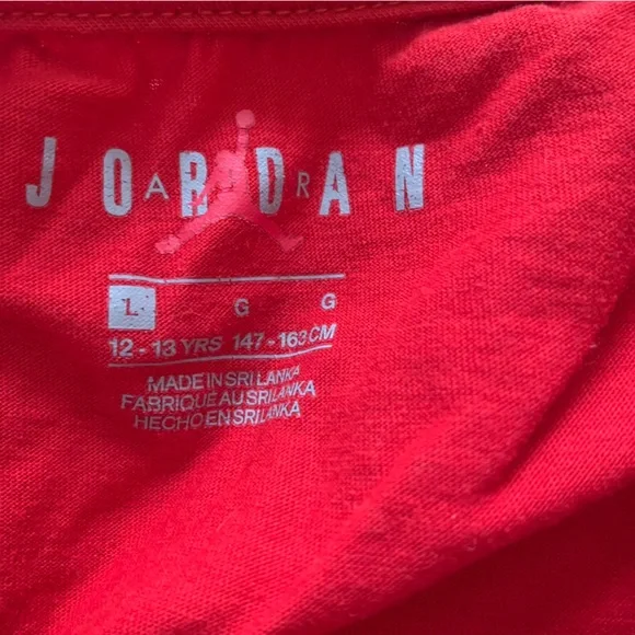 Air Jordan red boys Tee shirt top large 12-13 years - Picture 5 of 7